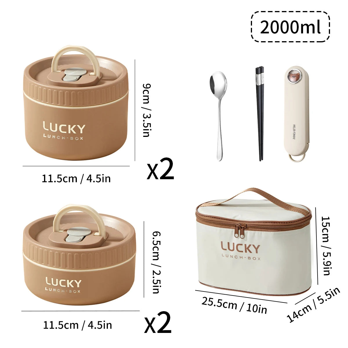 WORTHBUY Portable Thermal Lunch Box 304 Stainless Steel Insulated Bento Box