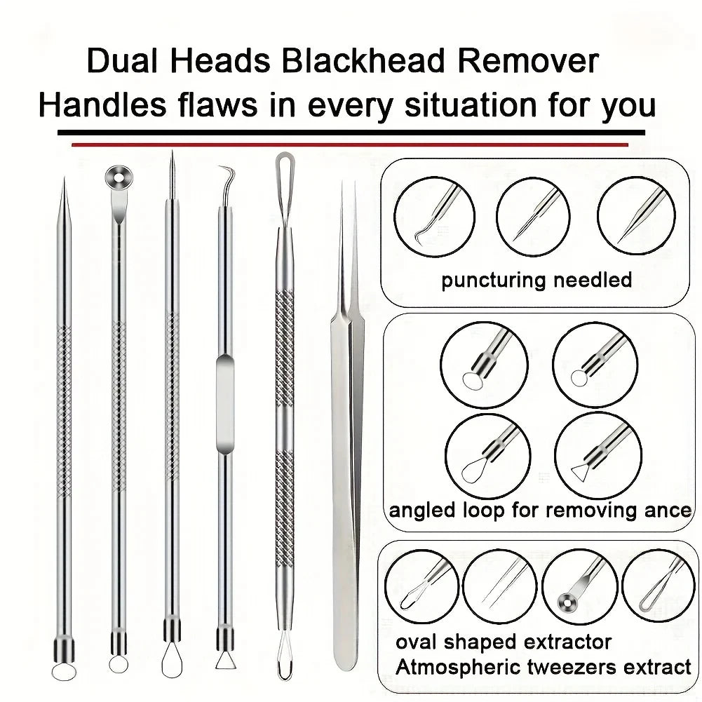 Pimple Tweezer Acne Blackhead Removal Tool Set Skin Face Care