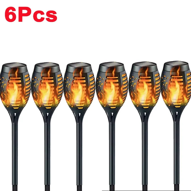 Solar Flame Torch Lights Waterproof Garden Décor