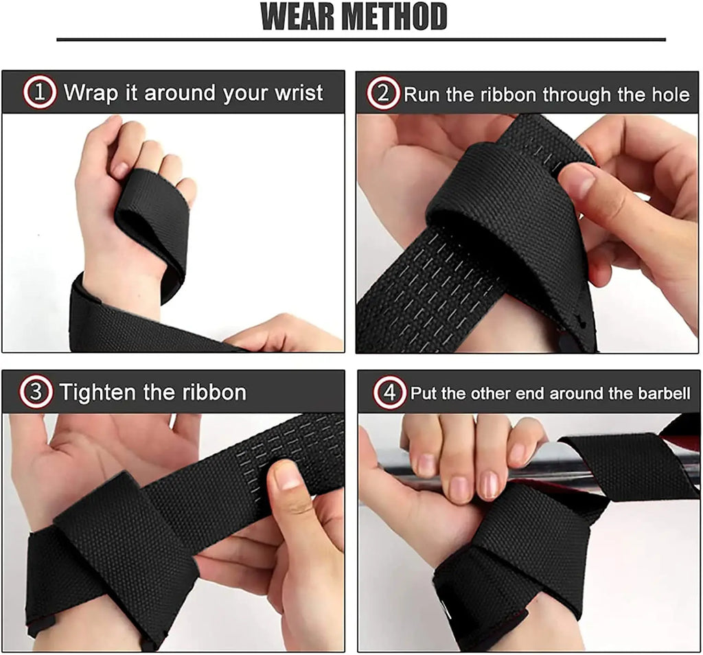 Silicone Gym Hand Grips Lifting Straps Deadlift Wrist Support Pair
