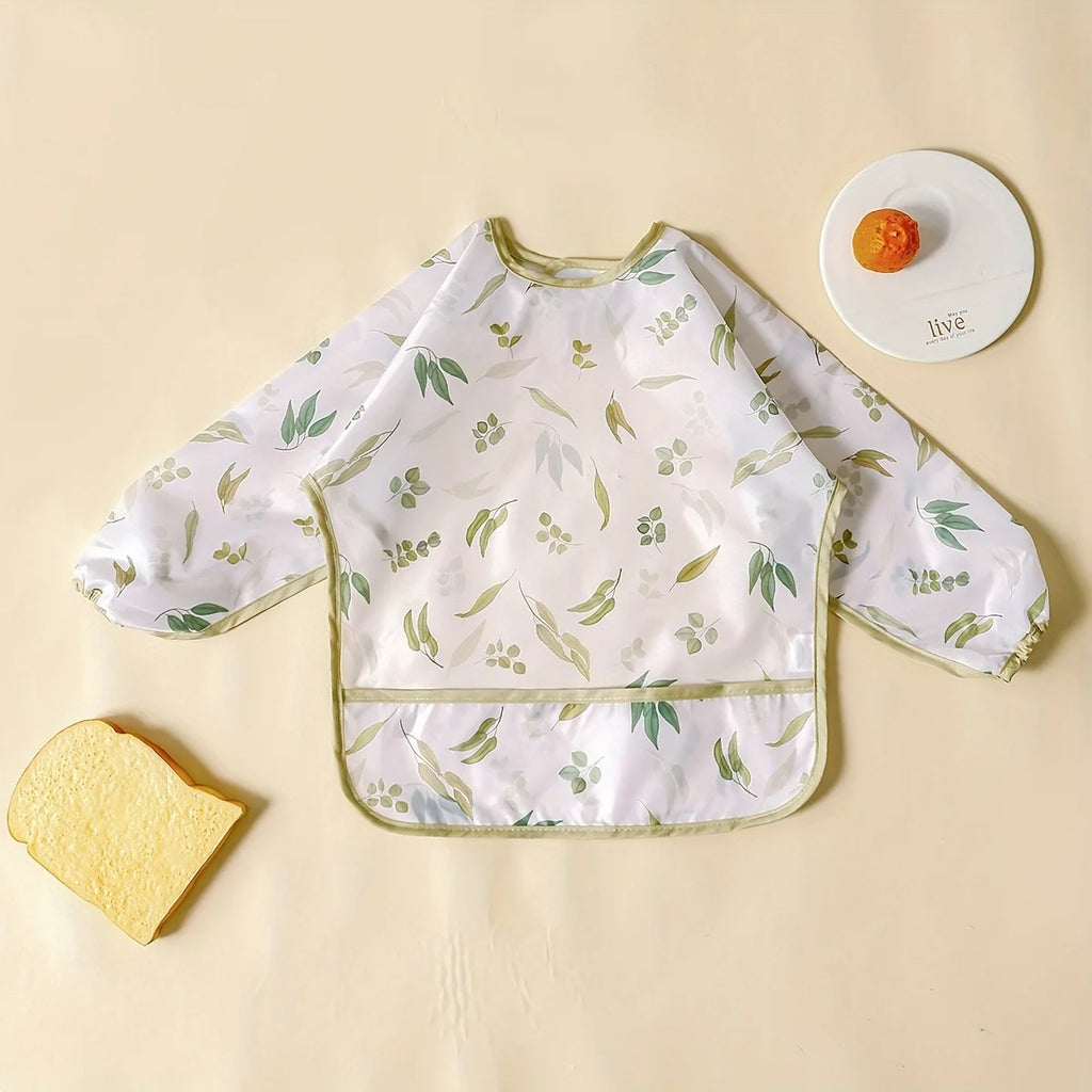 Waterproof Baby Bib Long Sleeve Apron for Feeding & Drawing