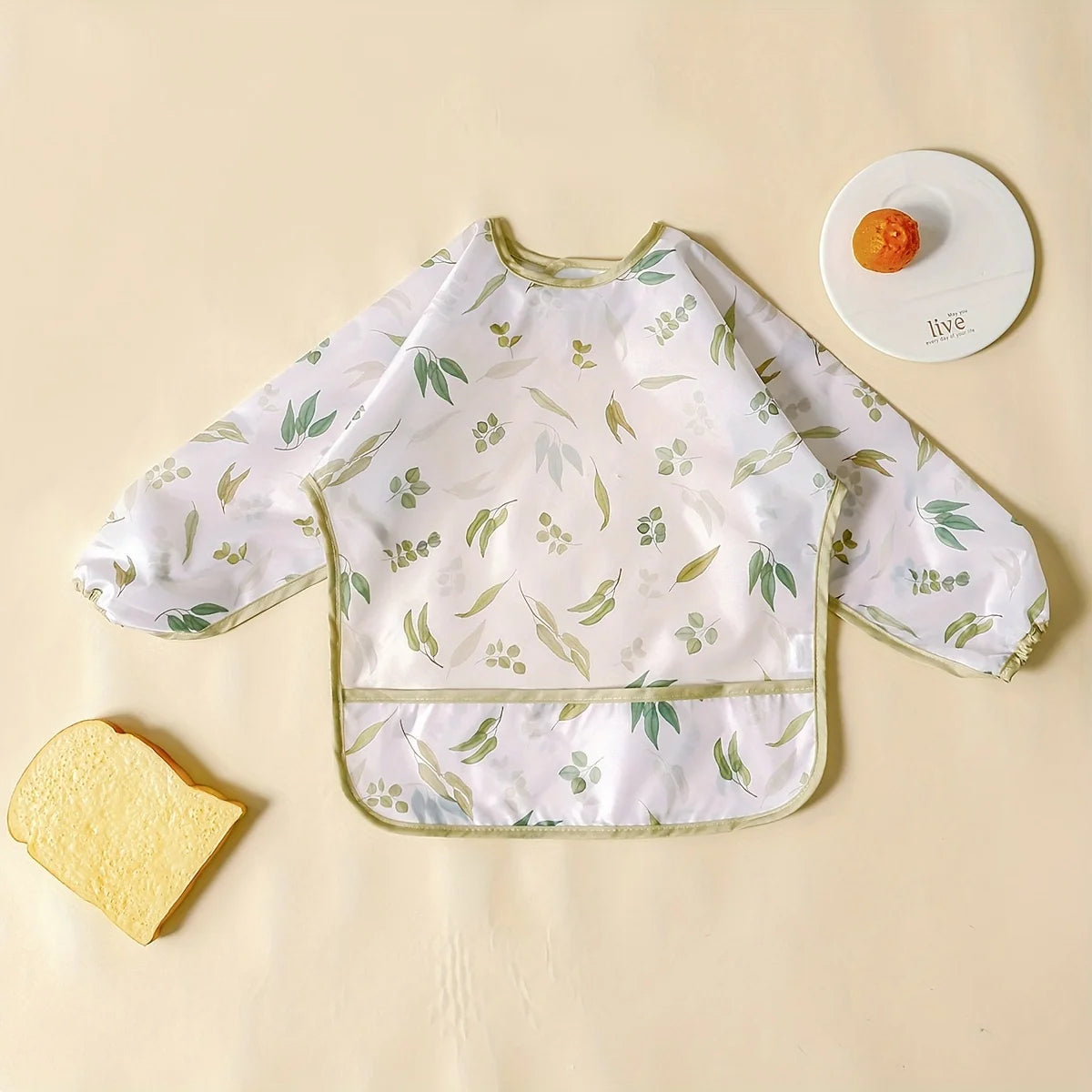 Waterproof Baby Bib Long Sleeve Apron for Feeding & Drawing