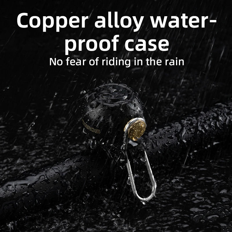 ROCKBROS Copper Alloy Bike Bell Non-Slip Bicycle Safety Warning Bell