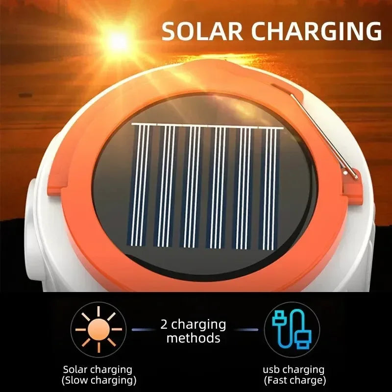 Solar LED Camping Light Bulb Rechargeable Emergency Lamp