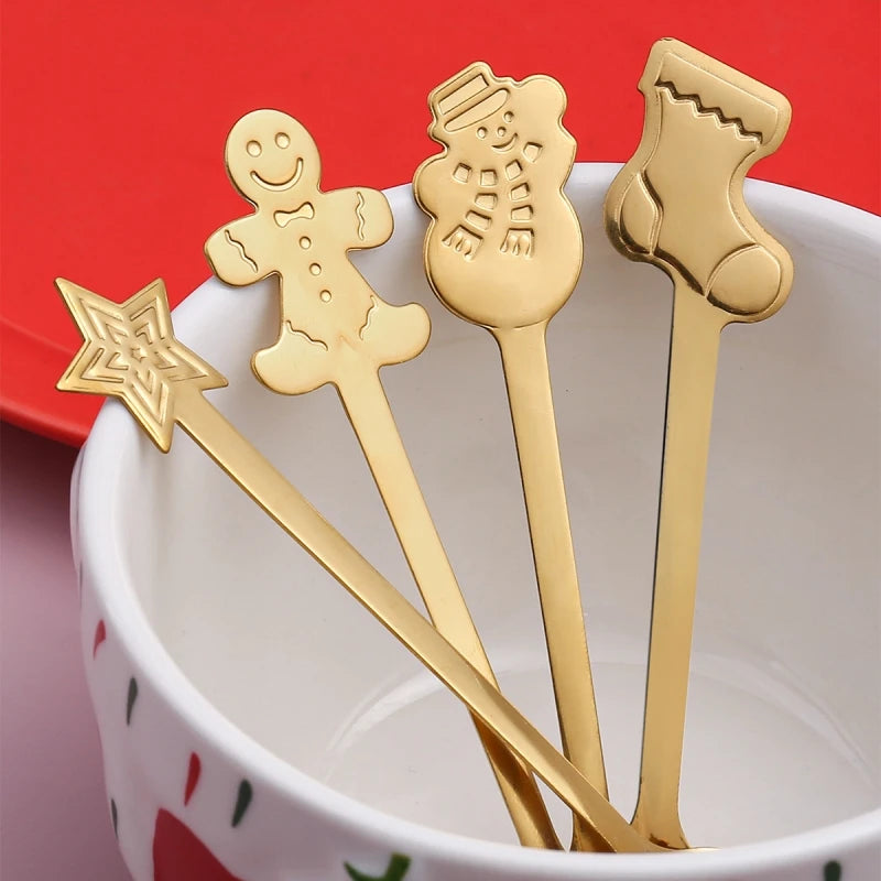 Christmas Coffee Spoon Stainless Steel – Nordic Dessert Spoon Gift Set