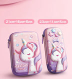 3D Unicorn Pencil Case Cute EVA Cartoon Stationery Box for Girls