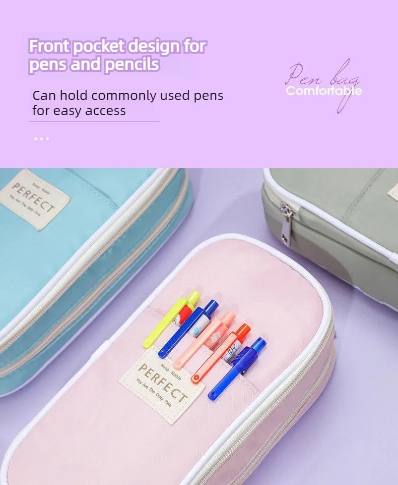 Multi-Layer Pencil Case Large Capacity Macaron Stationery Box