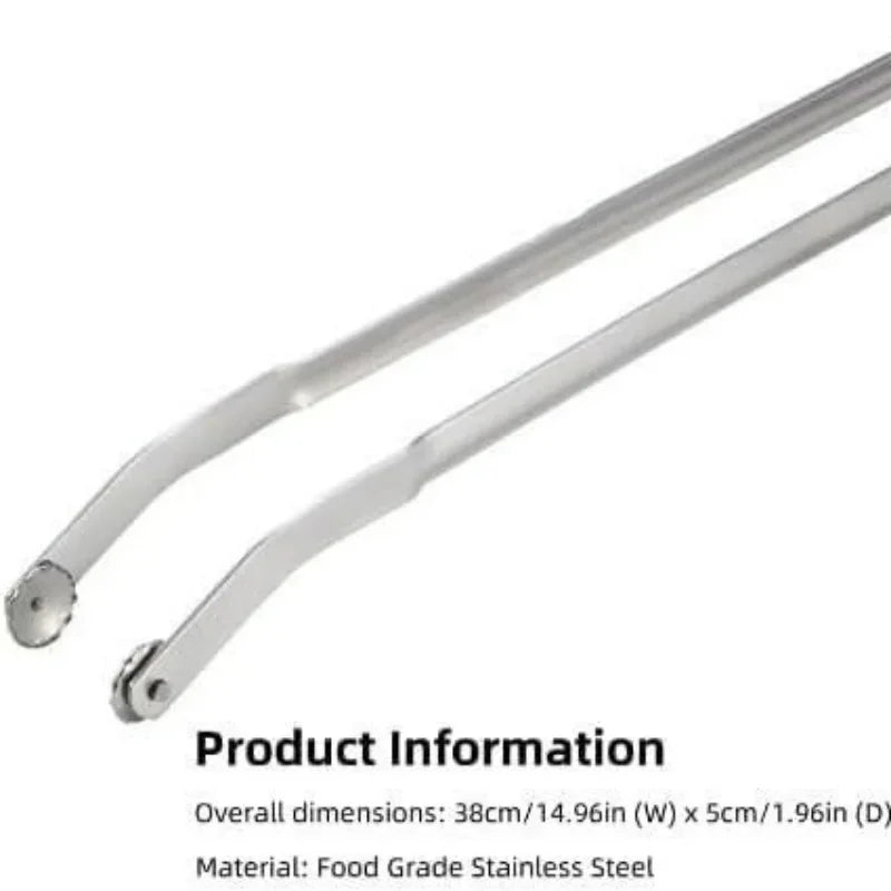 BBQ Sausage Tongs UK Stainless Steel Grill Cooking Tongs Secondary image