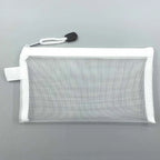 Clear Mesh Pencil Case Portable Standing Pen Holder Organizer