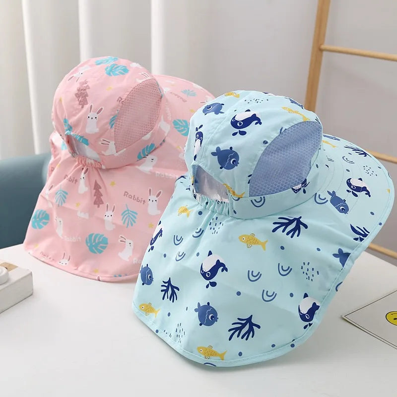 Kids UV Protection Sun Hat Large Brim Fisherman Cap