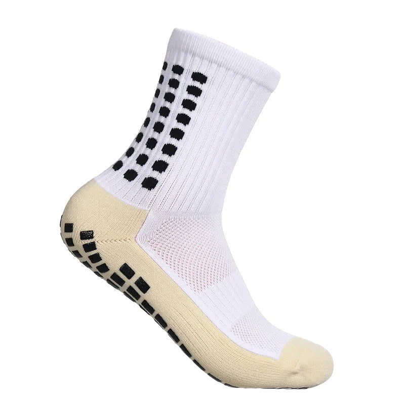 Men Non Slip Grip Football Socks Mid Calf Anti Slip Sports Running