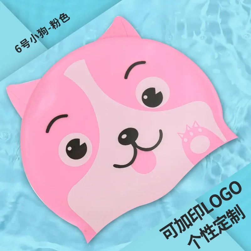 Cartoon Clownfish Kids Silicone Swimming Cap Waterproof Swim Hat