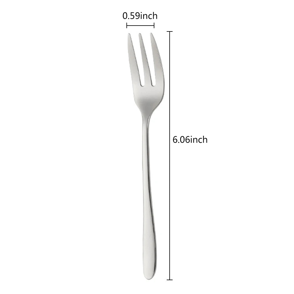 Gold Stainless Steel Fruit Fork Set Cake, Salad & Snack Cutlery (1–6Pcs)