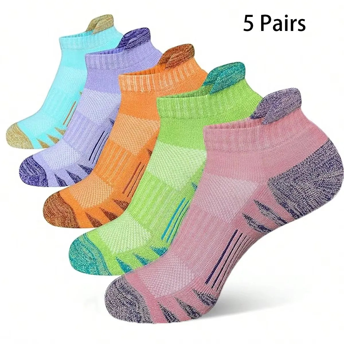 5 Pairs Men Ankle Socks Breathable Lightweight Casual Summer Trendy