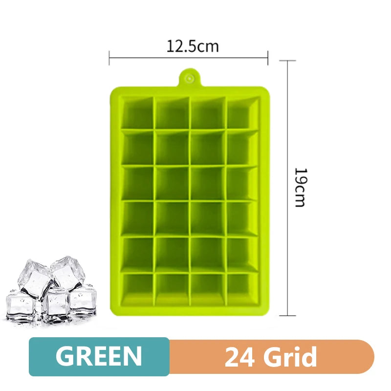 Large Silicone Ice Cube Tray Jumbo Square Ice Maker Mold (4/6/8/15 Grid)