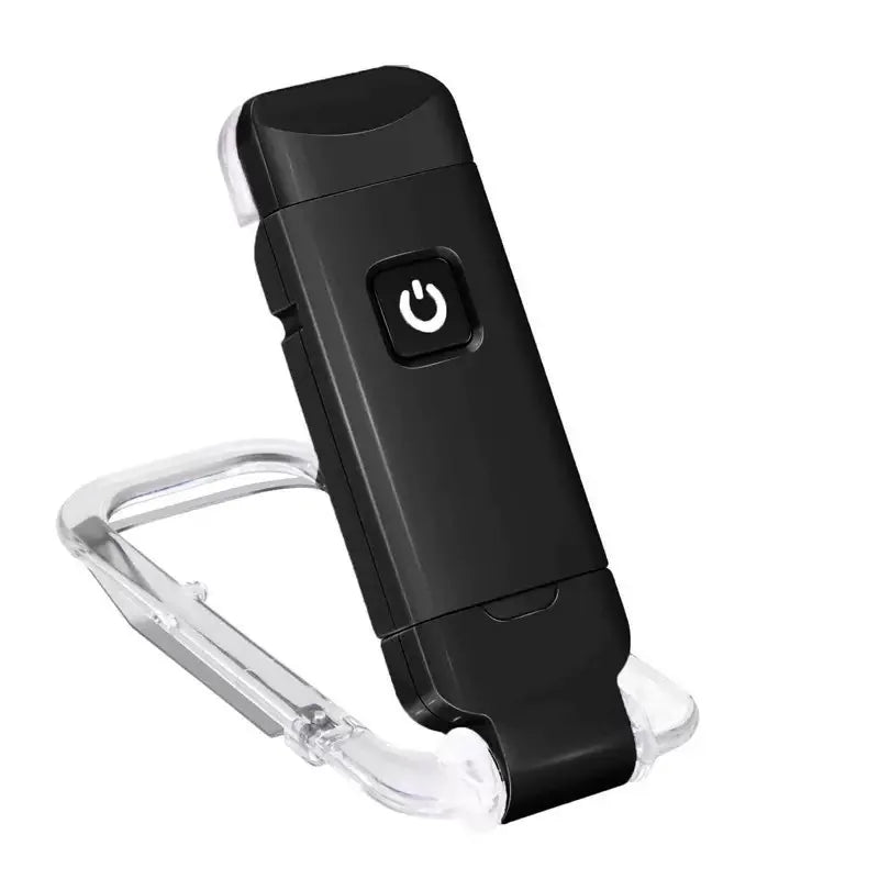 black clip on reading light model with flexible gooseneck and sturdy clamp for bedside reading