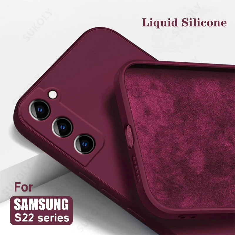 Liquid Silicone Soft Case for Samsung Galaxy S22 S23 S24 S25 S26 5G