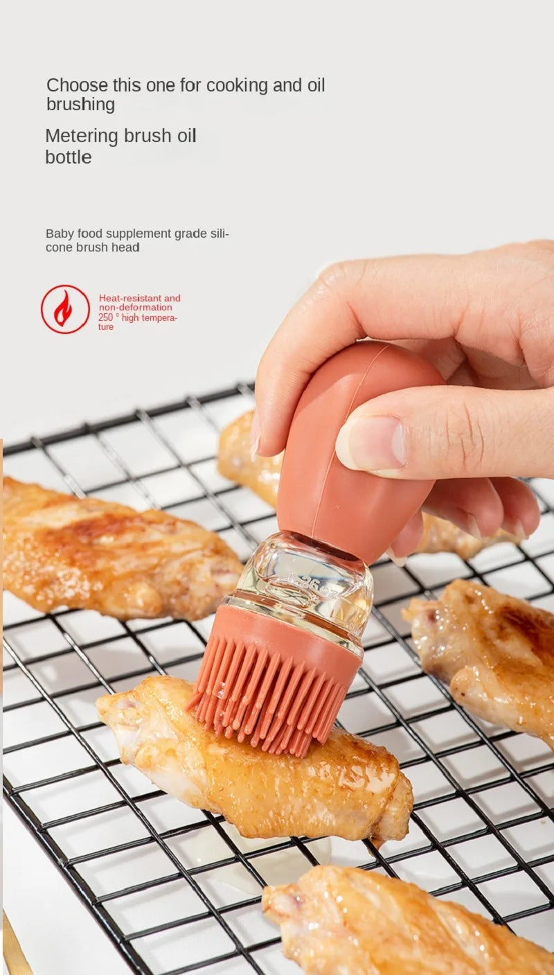 Portable Silicone Oil Bottle Brush BBQ Cooking & Baking Oil Dispenser
