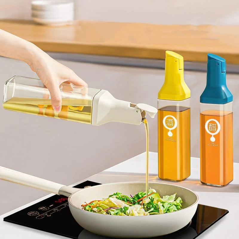 500ML Glass Oil Bottle Leakproof Olive Oil & Condiment Dispenser Container
