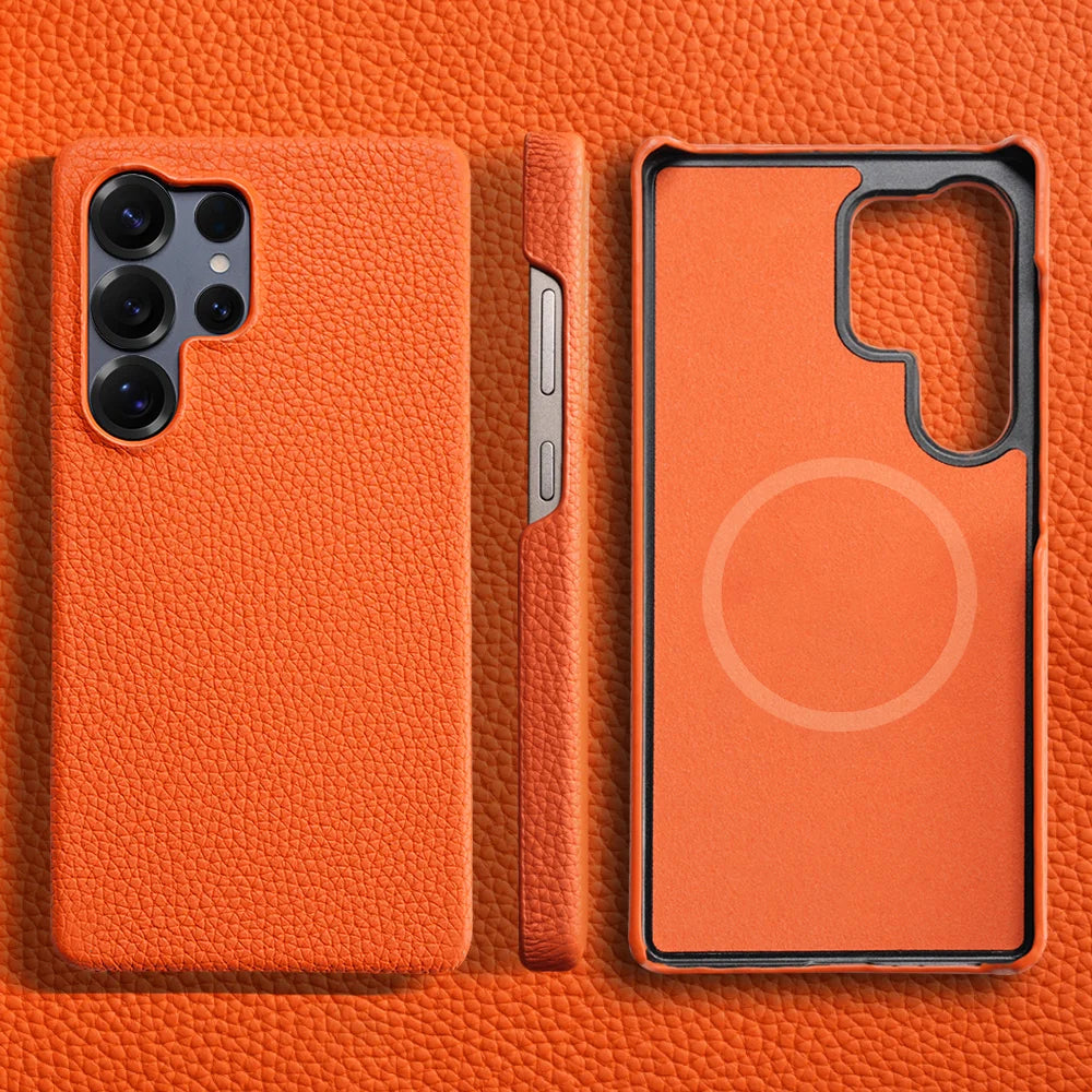 MagSafe Magnetic Leather Case for Samsung S24 S25 S26 Ultra Plus Cover Main image