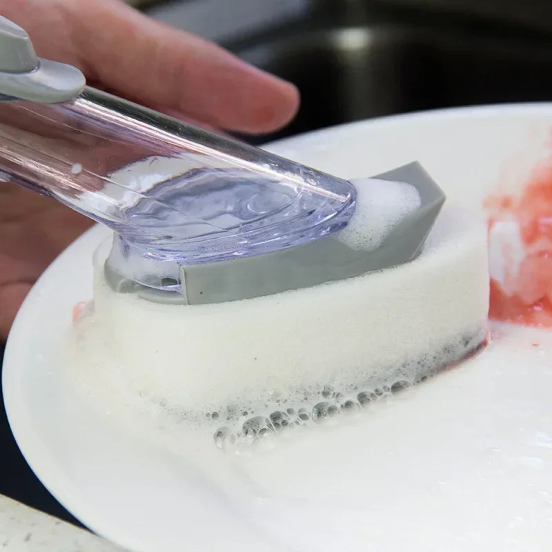 2-in-1 Dish Cleaning Brush Sponge Dispenser