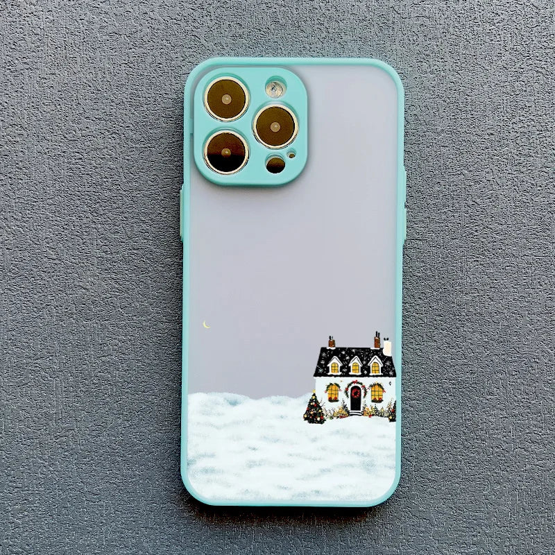Rural Snow Scenery Phone Case for iPhone 16 15 14 13 12 11 Pro Max