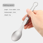 Titanium Foldable Spoon Fork Ultralight Camping & Hiking Spork Tool