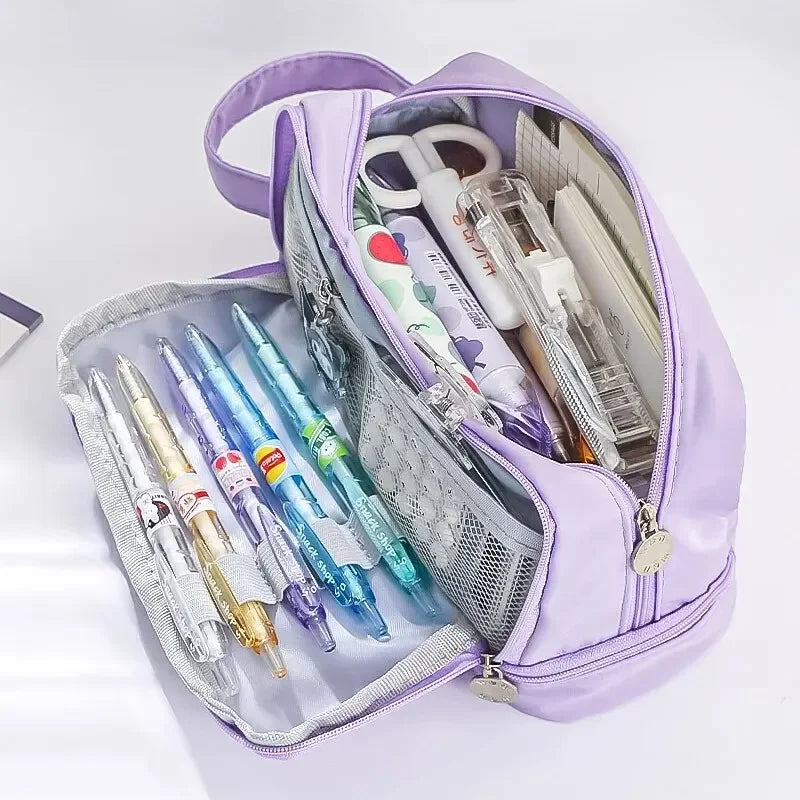 Large Capacity Pencil Case Macaron Color School Pen Bag