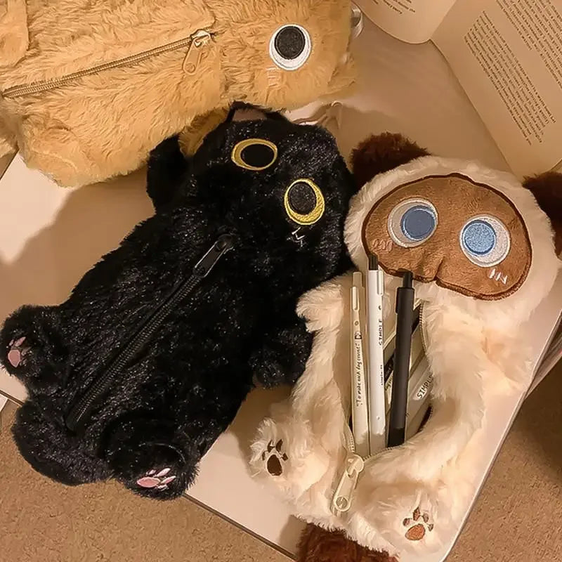 Plush Big-Eyed Cat Storage Bag Stationery Case Secondary image
