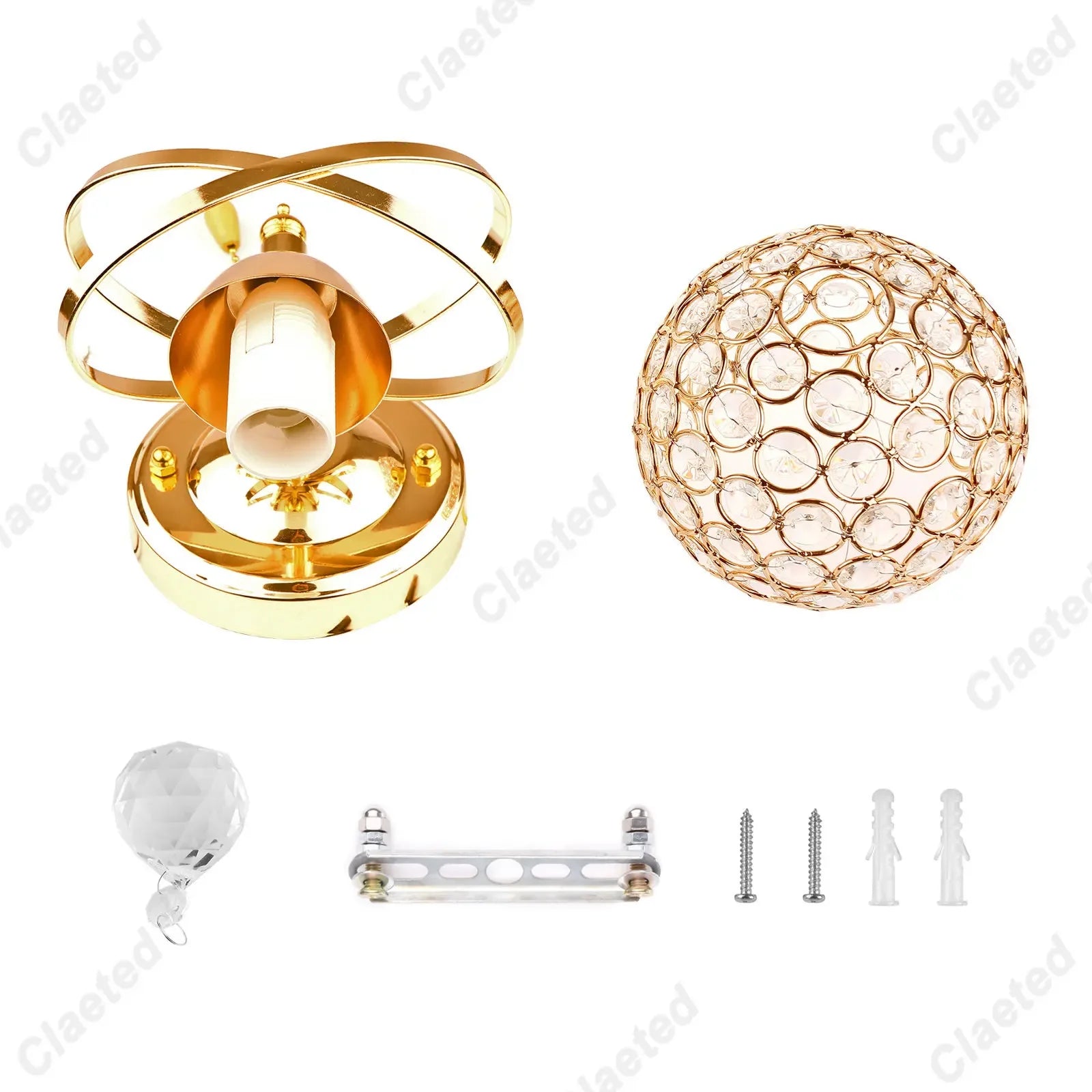 European Crystal Wall Lamp Elegant Bedside Sconce