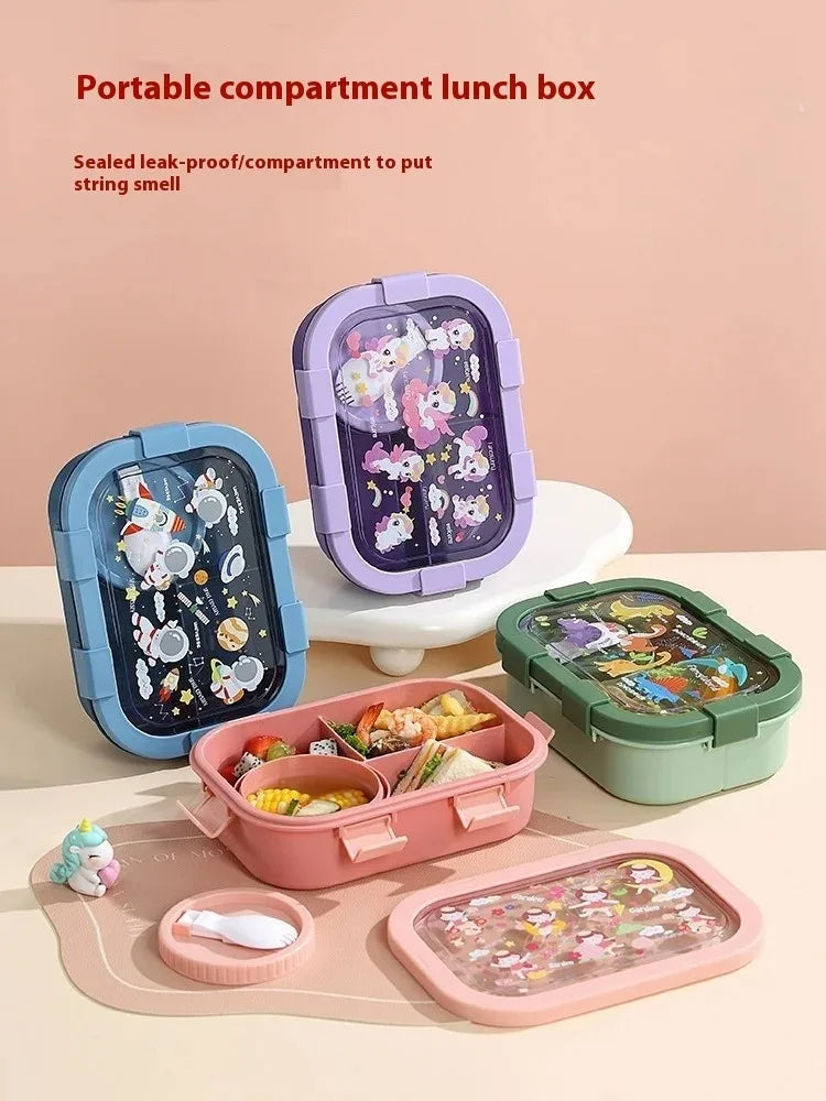 Cartoon Lunch Box 1000/1350ML Sealed Leakproof Bento Food Container