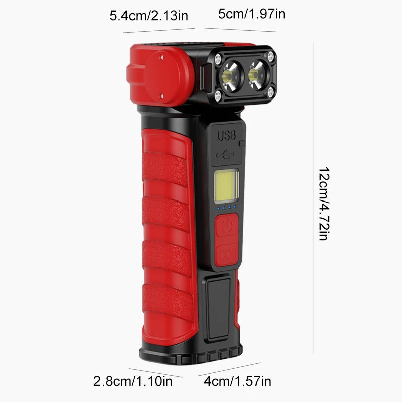 Mini Rotating COB Flashlight Magnetic Portable Work Light