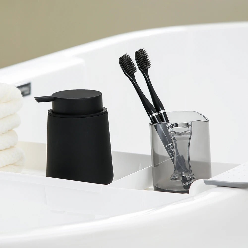 Matte Black Liquid Soap Dispenser 11oz Modern Bathroom & Kitchen Pump Bottle