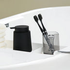 Matte Black Liquid Soap Dispenser 11oz Modern Bathroom & Kitchen Pump Bottle