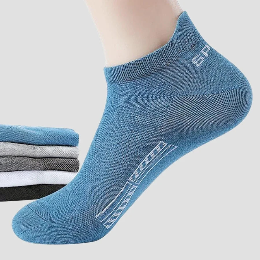 5 Pairs Men Cotton Ankle Socks Breathable Sports Mesh Summer Thin UK