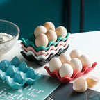 Ceramic Egg Holder 6 Grid Fridge Storage Tray