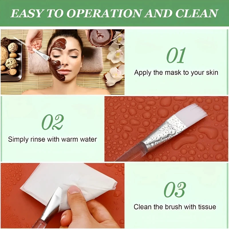 Face Mask Mixing Bowl Spoon Brush DIY Skin Care Applicator Set
