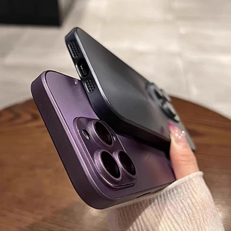 Laser Aurora Matte CD Case for iPhone 11 12 13 14 15 16 Pro Max