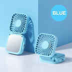 Handheld Mini Fan with Mirror UK 500mAh USB Rechargeable Fan