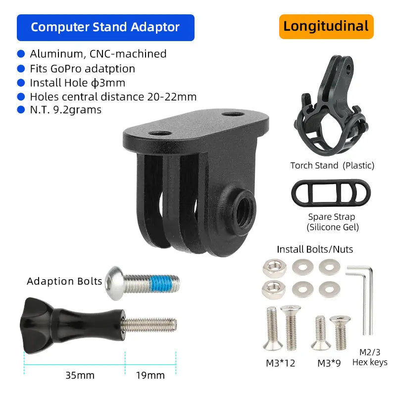 Aluminium Bike Computer Mount GPS Speedometer GoPro Handlebar Bracket