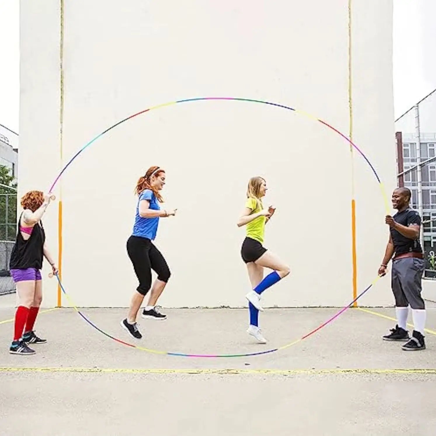 5M Rainbow Skipping Rope for Kids Long Speed Jump Rope with Handle
