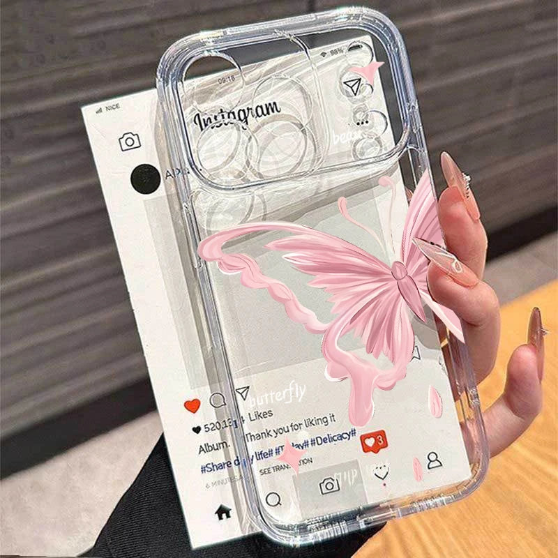Butterfly Clear Case for Samsung A16 A26 A36 A56 S23 S24 S25 S26 Ultra