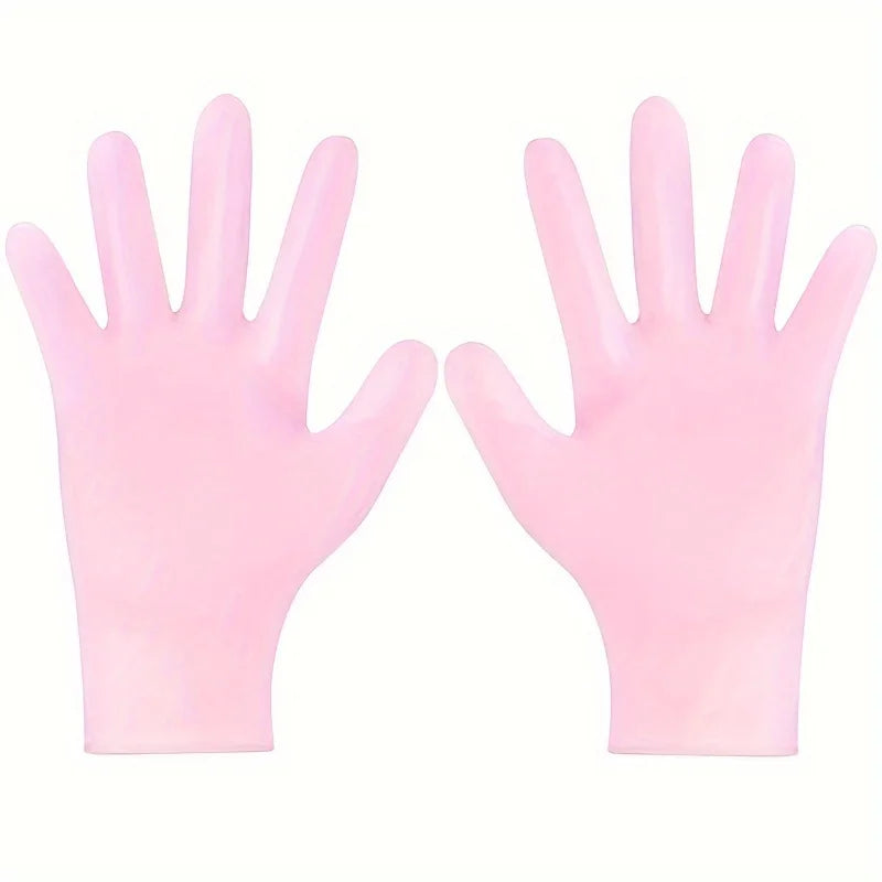 Single pink reusable silicone exfoliating moisturizing glove hand care beauty tool