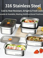 Stainless Steel Camping Lunch Box Leakproof Large Capacity Bento Box