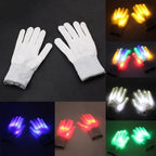 Light Up Gloves Halloween Skull Costume Party Rave Glow Gloves