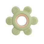Baby Wooden Flower Teether Food Grade Silicone Toy