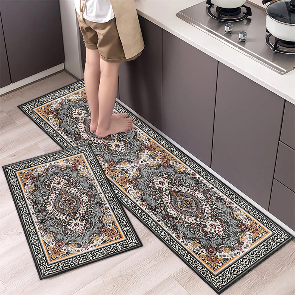 Kitchen Mat Absorbent Printed Rug Non-Slip Long Floor Carpet