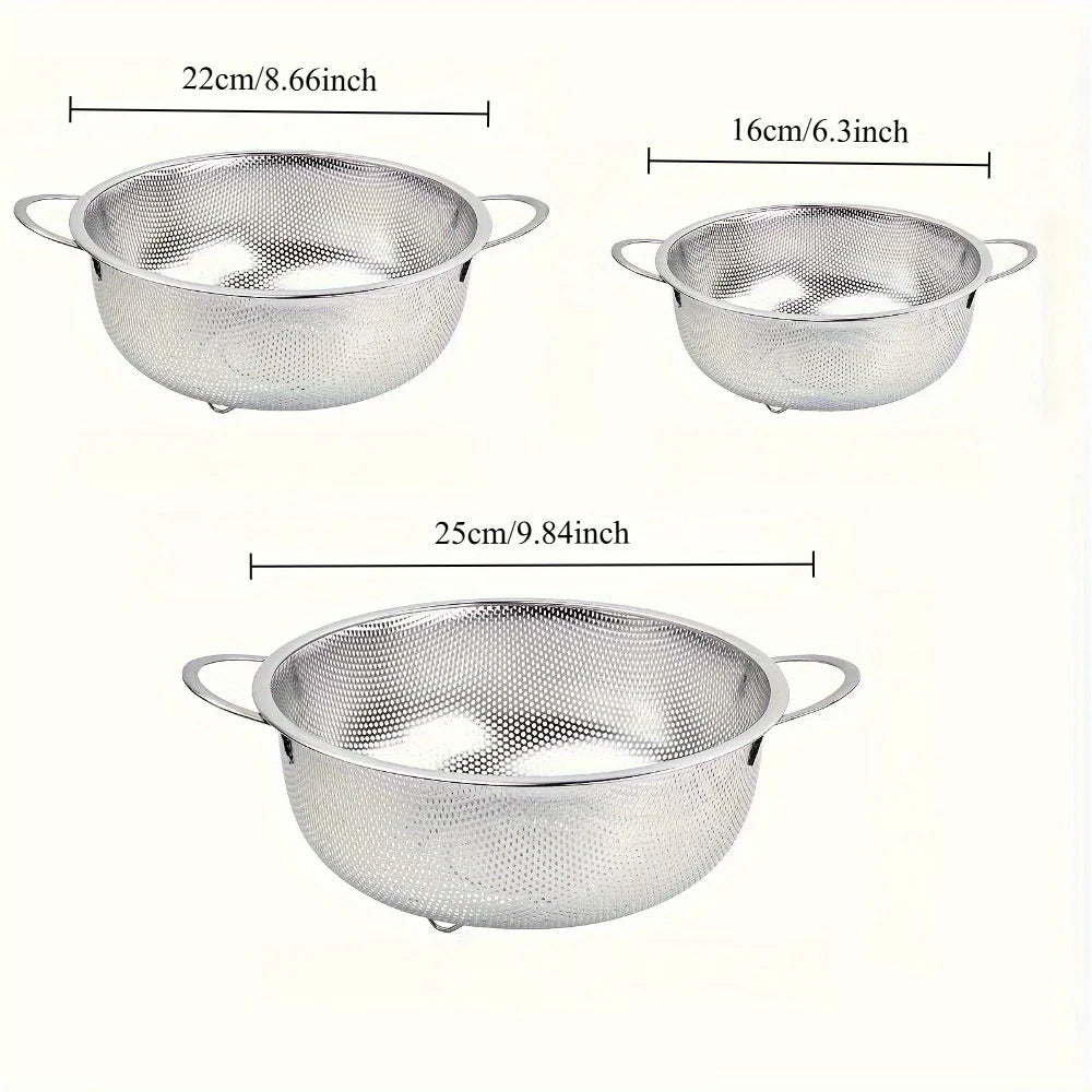 Stainless Steel Mesh Strainer Fine Colander Set