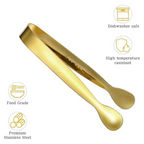 Small Gold Serving Tongs – Stainless Steel Mini Buffet & Appetizer Tongs