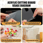 Clear Acrylic Cutting Board Anti-Slip Kitchen Board